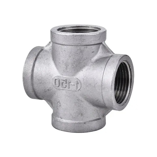High quality galvanized malleable iron fitting in pipe fittings cross joint assembly tee Female fittings oem