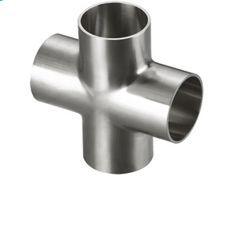 Sanitary Stainless Steel 304 316L Butt Weld Pipe Fitting Equal Cross