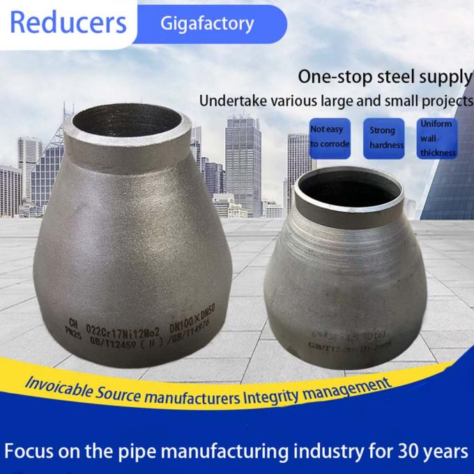METAL Fabrique de fourniture de raccords de tuyaux de soudage à bout de main Réducteur concentrique UNS S31803 Duplex raccords de tuyaux en acier inoxydable 2 "X 1" SCH40S 6