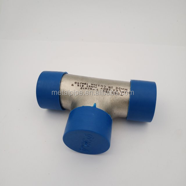 METAL Fittings de tuyaux en acier à faible alliage de soudage de boutons Fittings de tuyaux équivalents Tee A403 WP904L 6" SCH40 ASME B16.9 1