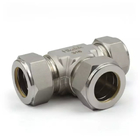 Swagelok Type Hikelok Stainless Steel Brass Union Tee 3 Way Tube Connector Double Ferrule Compression Tube Fittings