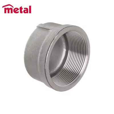 304 Stainless Steel Silver Threaded Pipe Cap for Plumbing Systems