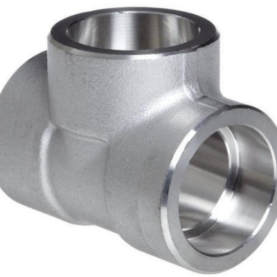 2-1/2" Sch80 ASME Stainless Steel UNS S30400 Socket Weld Tee Steel Forged Pipe Fittings