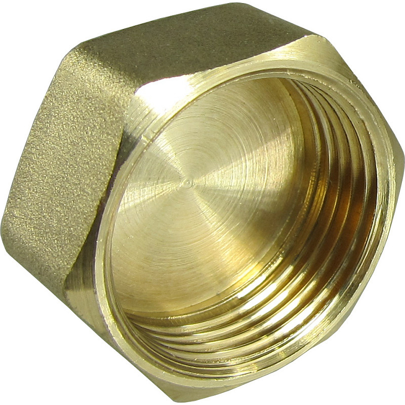 Brass Weld Tube Cap End Cap Hex THD Cap 1/4