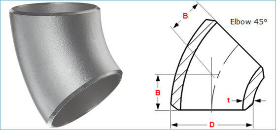 China Factory Ferritic Austenitic Stainless Steel 2205 45 Degree Elbow Pipe Fitting Stainless Steel Elbow