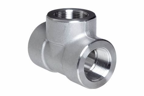 High Pressure Forged Carbon Steel / Stainless Steel Threaded Fittings Tee 3000/6000/9000Lbs